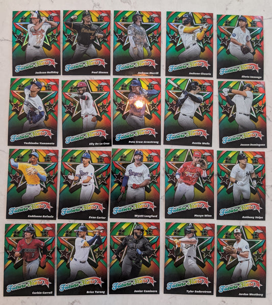 2025 Topps Chrome Complete Insert Set 20 Cards Future Stars PCA Skenes Elly Dominguez plaque