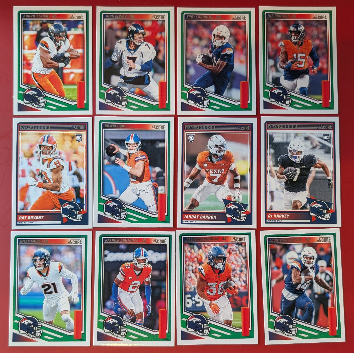 2025 Topps Colorado Rockies SCORE Denver Broncos NFL MLB Team Set Bundle - 24 Total Cards - Bo Nix Elway Blackmon hand-collated team set