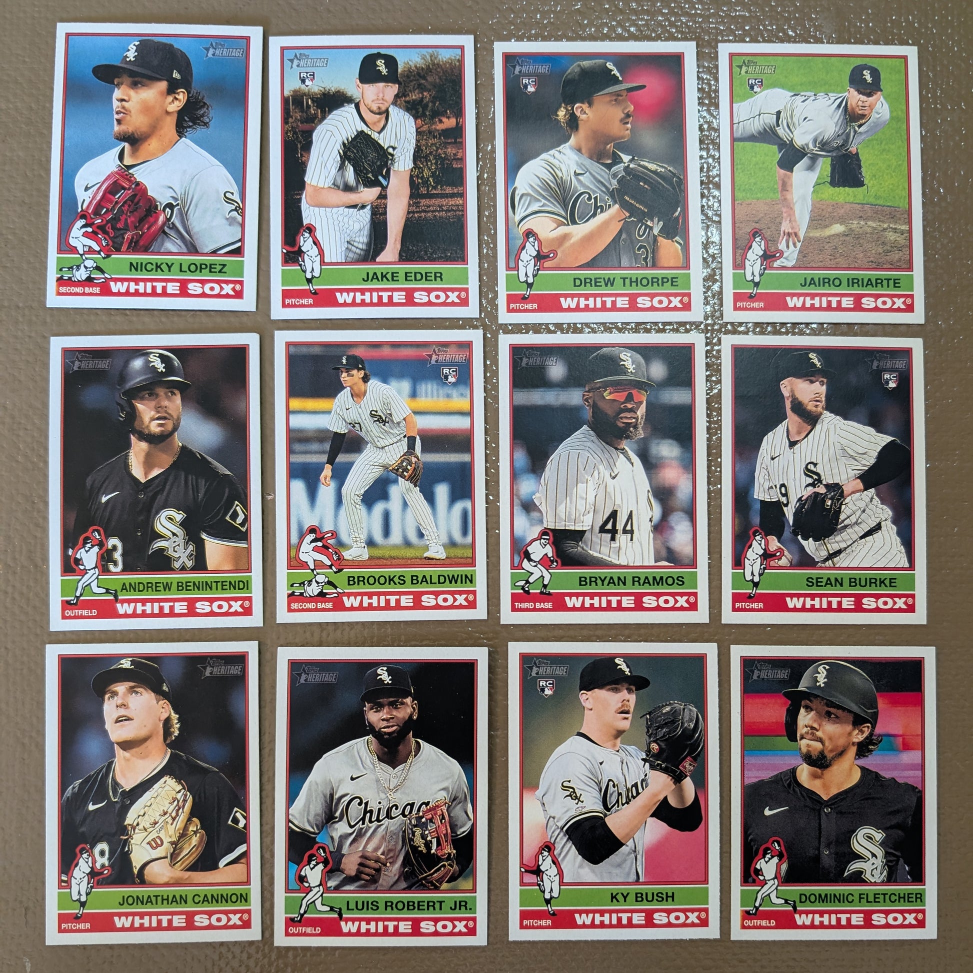 2025 Topps Heritage Baseball Team Set 12 Cards Chicago White Sox Drew Thorpe RC Brooks Baldwin plaque