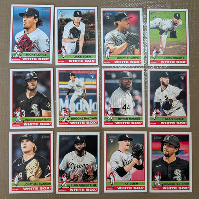 2025 Topps Heritage Baseball Team Set 12 Cards Chicago White Sox Drew Thorpe RC Brooks Baldwin plaque