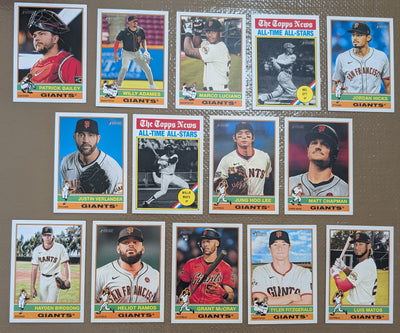 2025 Topps Heritage Baseball Team Set 13 Cards San Francisco Giants Willie Mays plaque