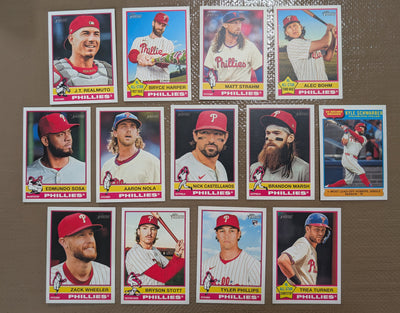 2025 Topps Heritage Baseball Team Set 13Cards Philadelphia Phillies Bryce Harper plaque