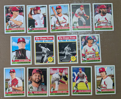 2025 Topps Heritage Baseball Team Set 14 Cards St Louis Cardinals Masyn Winn Musial Bob Gibson plaque