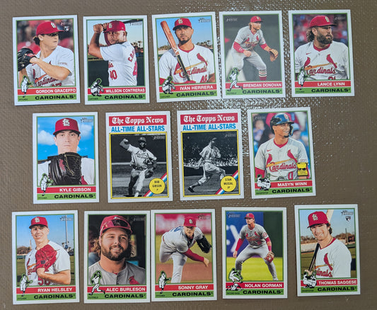 2025 Topps Heritage Baseball Team Set 14 Cards St Louis Cardinals Masyn Winn Musial Bob Gibson plaque