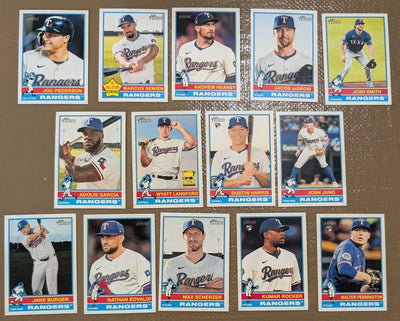 2025 Topps Heritage Baseball Team Set 14 Cards Texas Rangers Jung Garcia plaque