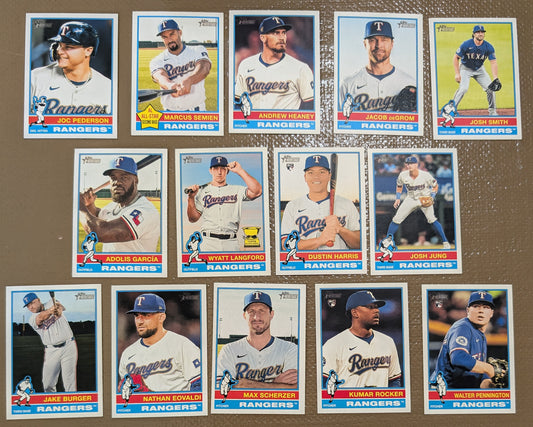 2025 Topps Heritage Baseball Team Set 14 Cards Texas Rangers Jung Garcia plaque