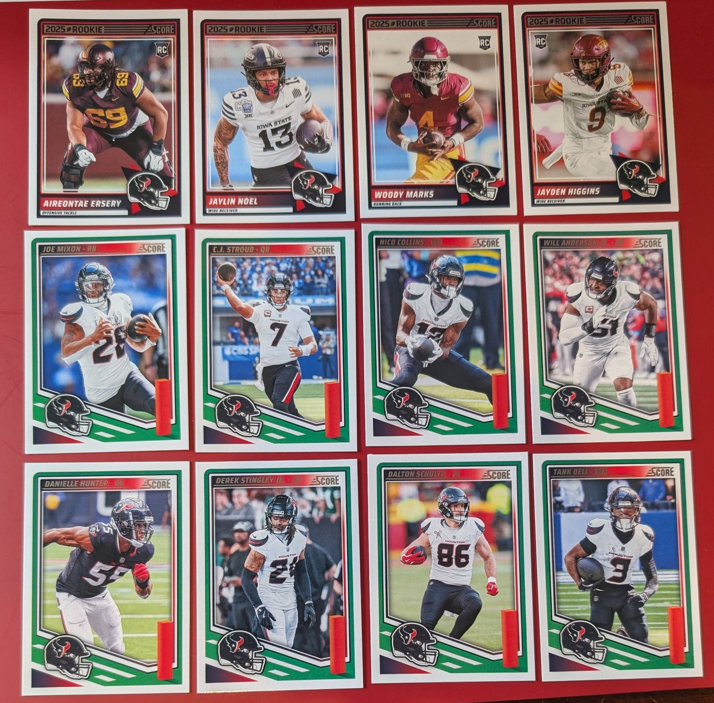 2025 Topps Houston Astros SCORE Texans NFL MLB Team Set Bundle - 24 Total Cards - Altuve CJ Stroud hand-collated team set
