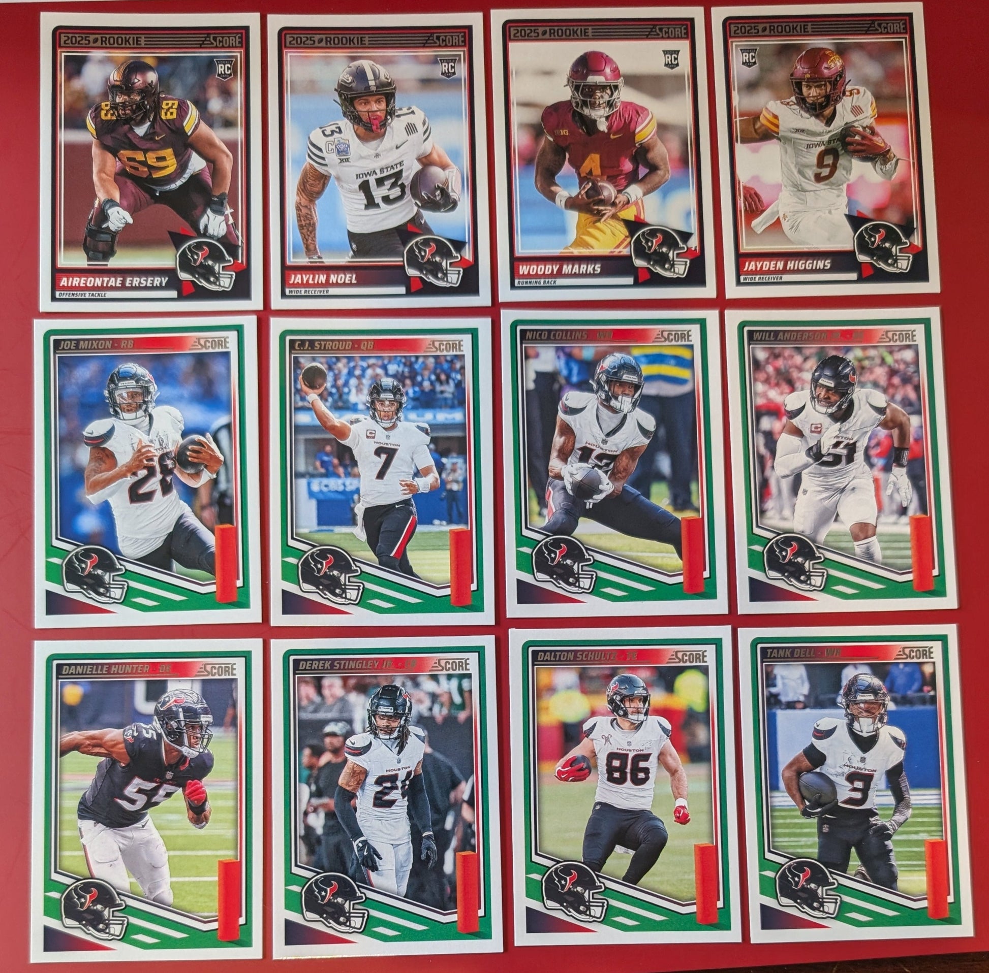 2025 Topps Houston Astros SCORE Texans NFL MLB Team Set Bundle - 24 Total Cards - Altuve CJ Stroud hand-collated team set