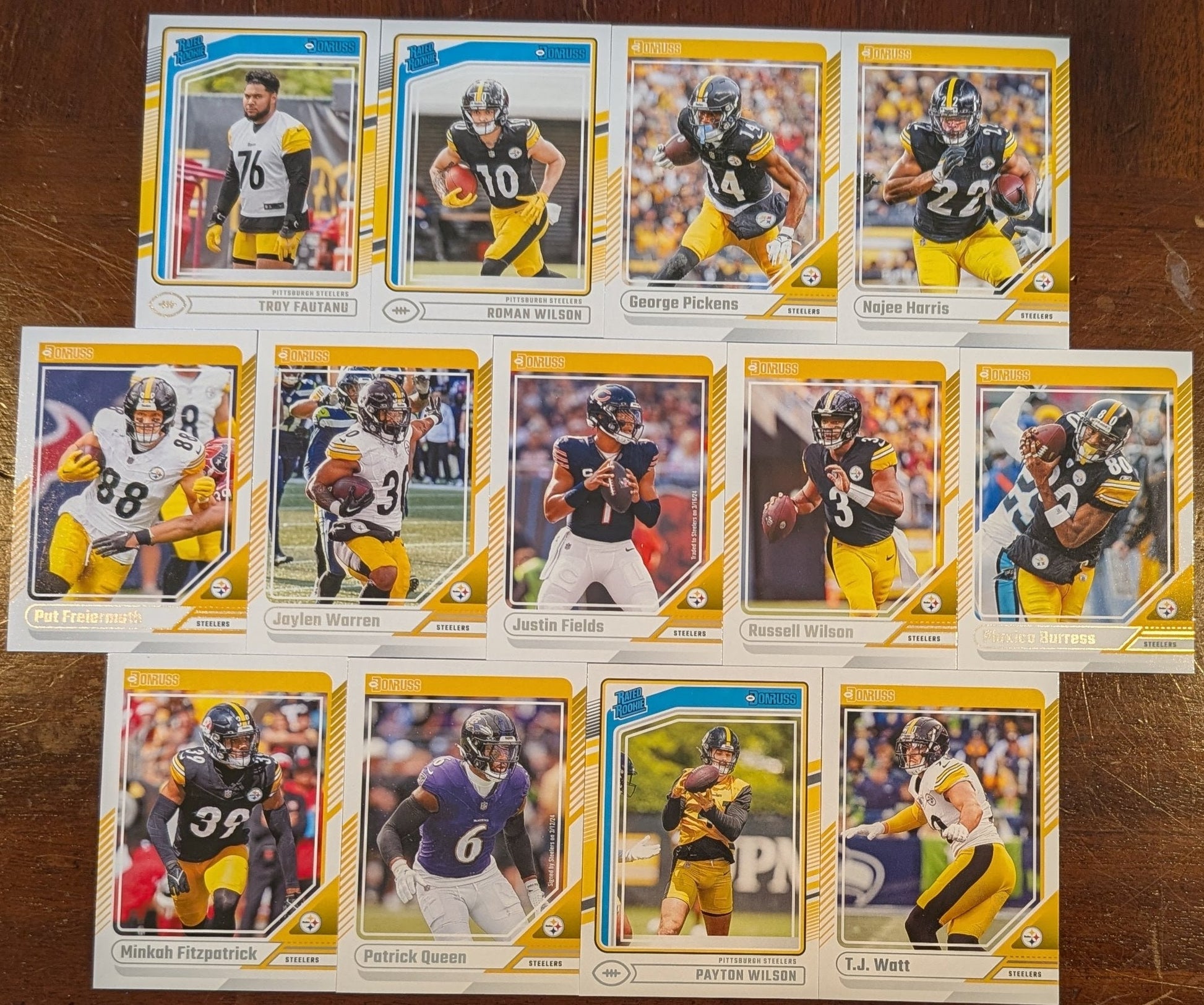 2025 Topps Pittsburgh Pirates + 2024 Donruss Pittsburgh Steelers NFL Team Set Bundle - 21 Total Cards - Paul Skenes, TJ Watt, Naje hand-collated team set