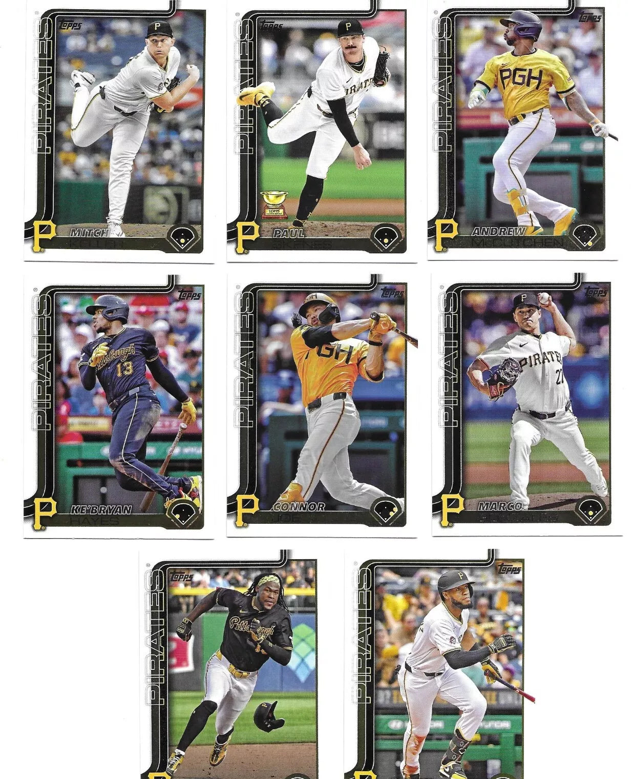 2025 Topps Series 1 + 2 Baseball Team Set 22 Cards Pittsburgh Pirates Paul Skenes Yorke RC plaque