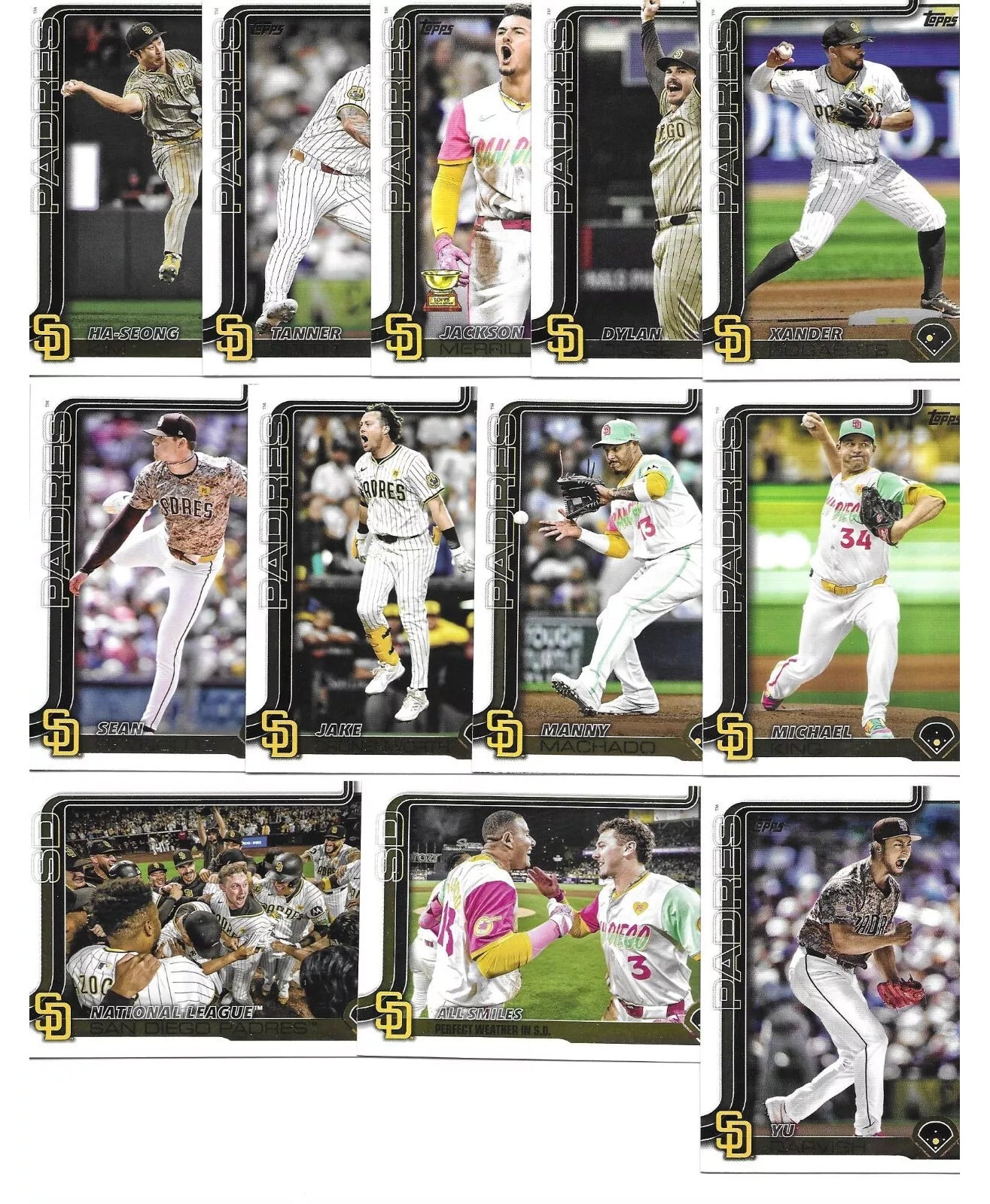 2025 Topps Series 1 + 2 Baseball Team Set 22 Cards San Diego Padres Jackson Merrill Tatis plaque