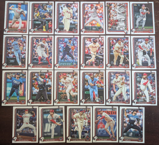 2025 Topps Series 1 + 2 Baseball Team Set 23 Cards Philadelphia Phillies Bryce Harper Nola Realmuto plaque