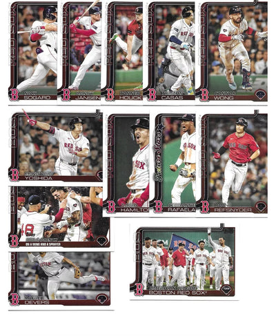 2025 Topps Series 1 Baseball Team Set 12 Cards Boston Red Sox Triston Casas plaque