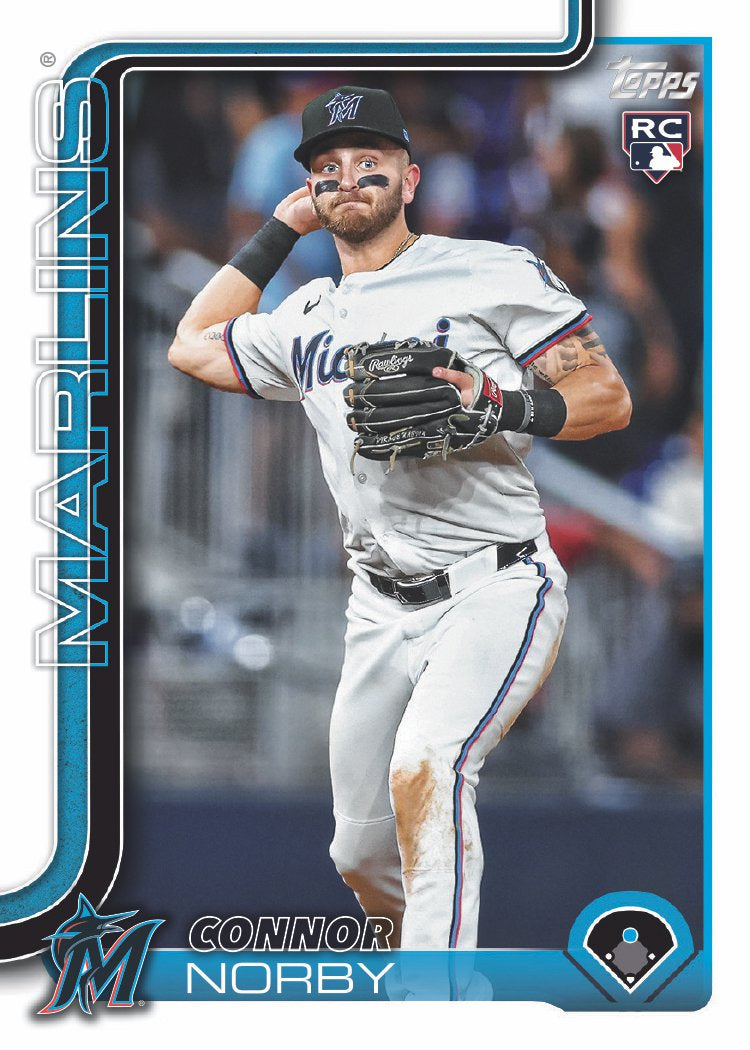 2025 Topps Series 1 Baseball Team Set 9 Cards Miami Marlins Sandy Alcantara Connor Norby RC plaque