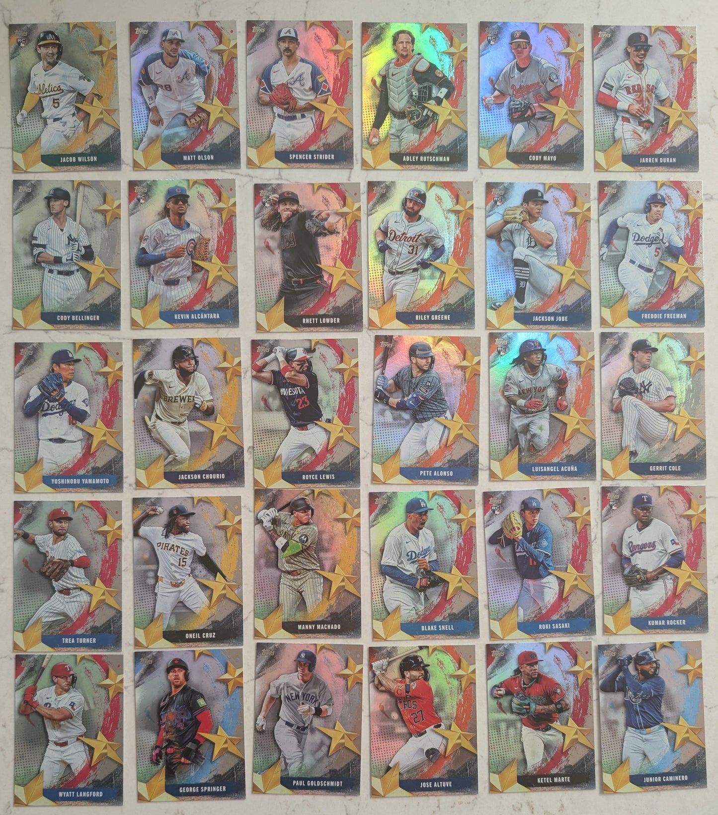 2025 Topps Series 1+2 SMLB 60 Baseball Card Insert Set with Judge Ohtani Wood Juan Soto, Jacob Wilson Alonso Sasaki plaque