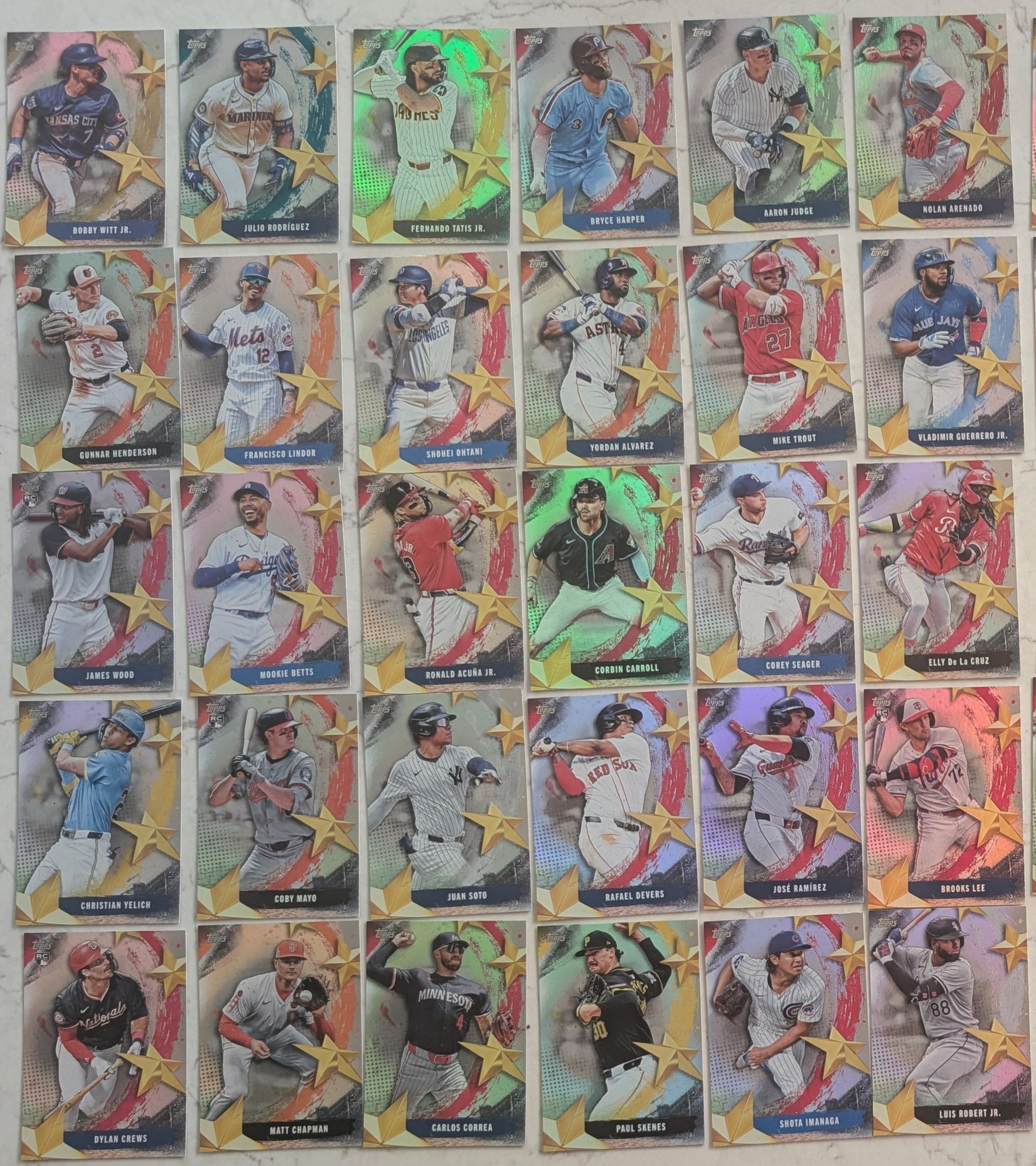 2025 Topps Series 1+2 SMLB 60 Baseball Card Insert Set with Judge Ohtani Wood Juan Soto, Jacob Wilson Alonso Sasaki plaque
