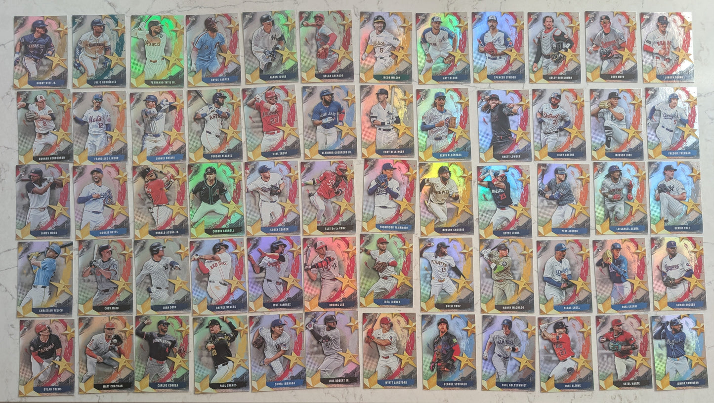 2025 Topps Series 1+2 SMLB 60 Baseball Card Insert Set with Judge Ohtani Wood Juan Soto, Jacob Wilson Alonso Sasaki plaque