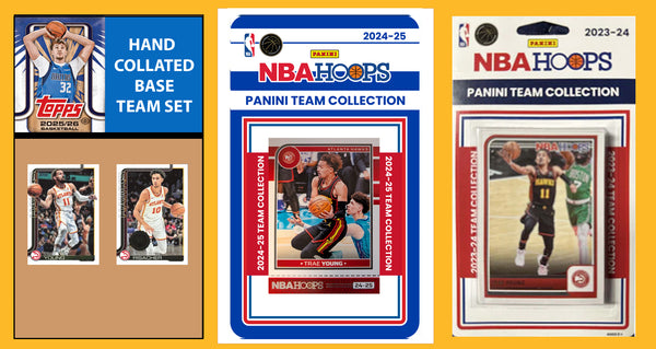 2025-26 2026 Topps Atlanta Hawks NBA Team Set + 2024 2023 Panini Hoops Trae Young plaque