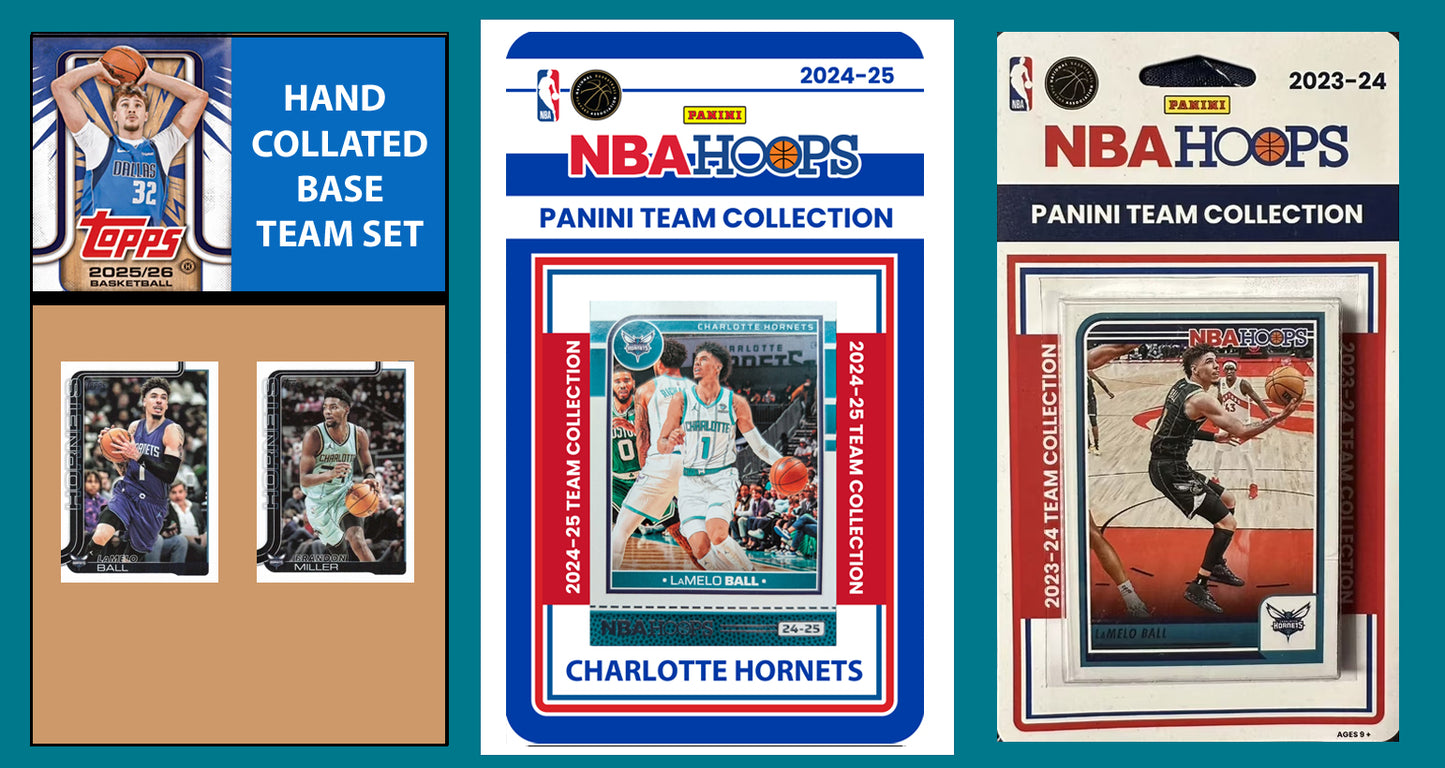 2025-26 2026 Topps Charlotte Hornets NBA Team Set + 2024 2023 Panini Hoops Lamelo Ball