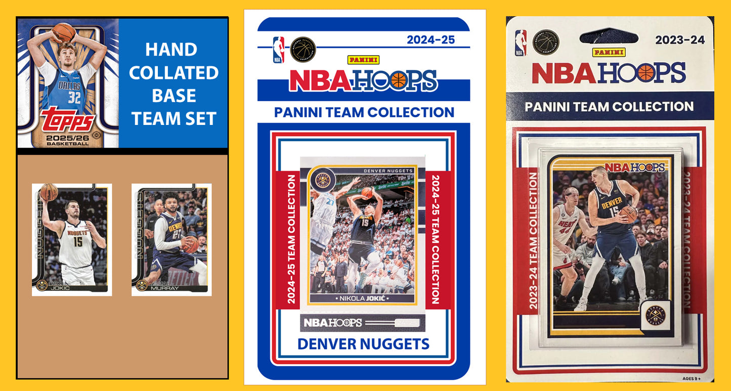 2025-26 2026 Topps Denver Nuggets NBA Team Set + 2024 2023 Panini Hoops Jokic