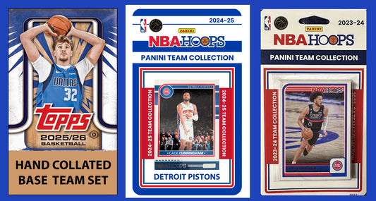 2025-26 2026 Topps Detroit Pistons NBA Team Set + 2024 2023 Panini Hoops Cade Cunningham