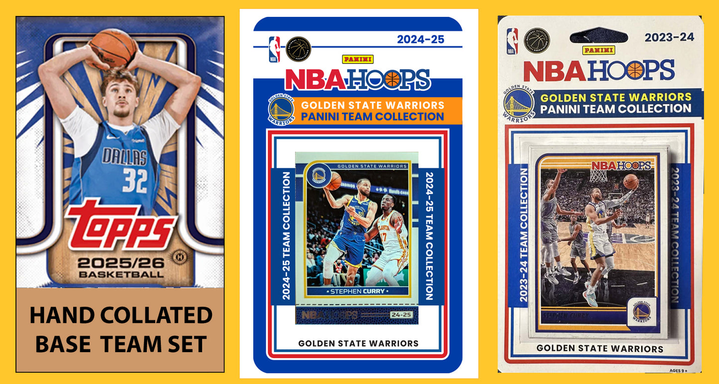 2025-26 2026 Topps GS Warriors NBA Team Set + 2024 2023 Panini Hoops Steph Curry