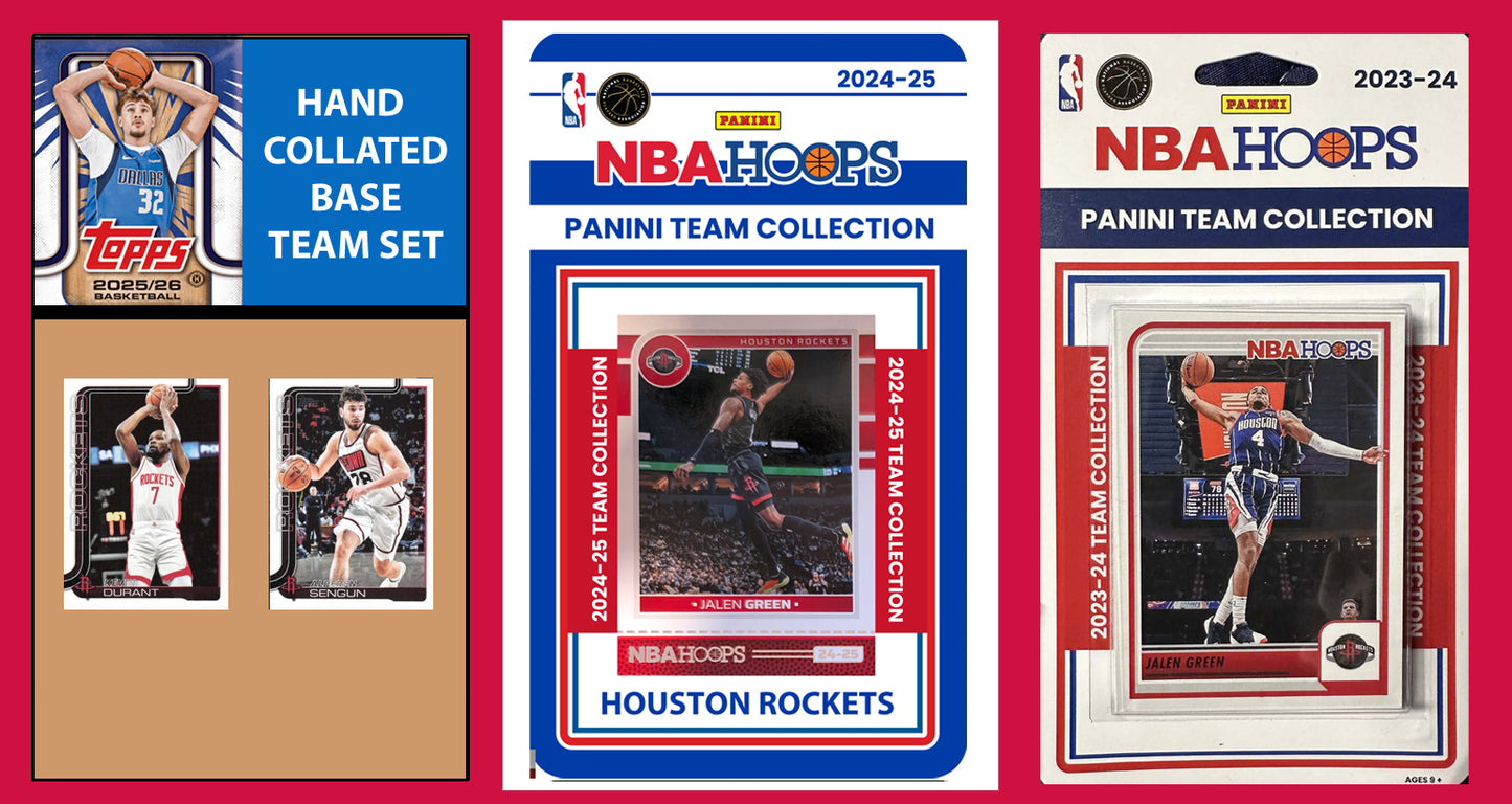 2025-26 2026 Topps Houston Rockets NBA Team Set + 2024 2023 Panini Hoops Durant