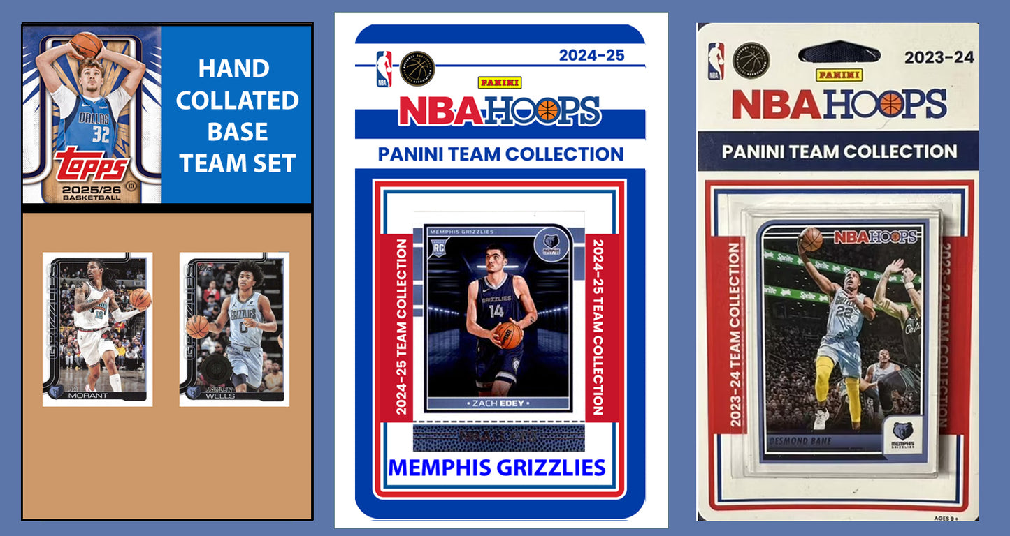 2025-26 2026 Topps Memphis Grizzlies NBA Team Set + 2024 2023 Panini Hoops Ja Morant
