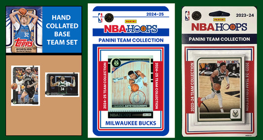 2025-26 2026 Topps Milwaukee Bucks NBA Team Set + 2024 2023 Panini Hoops Giannis