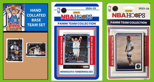 2025-26 2026 Topps Minnesota Timberwolves NBA Team Set + 2024 2023 Panini Hoops Anthony Edwards