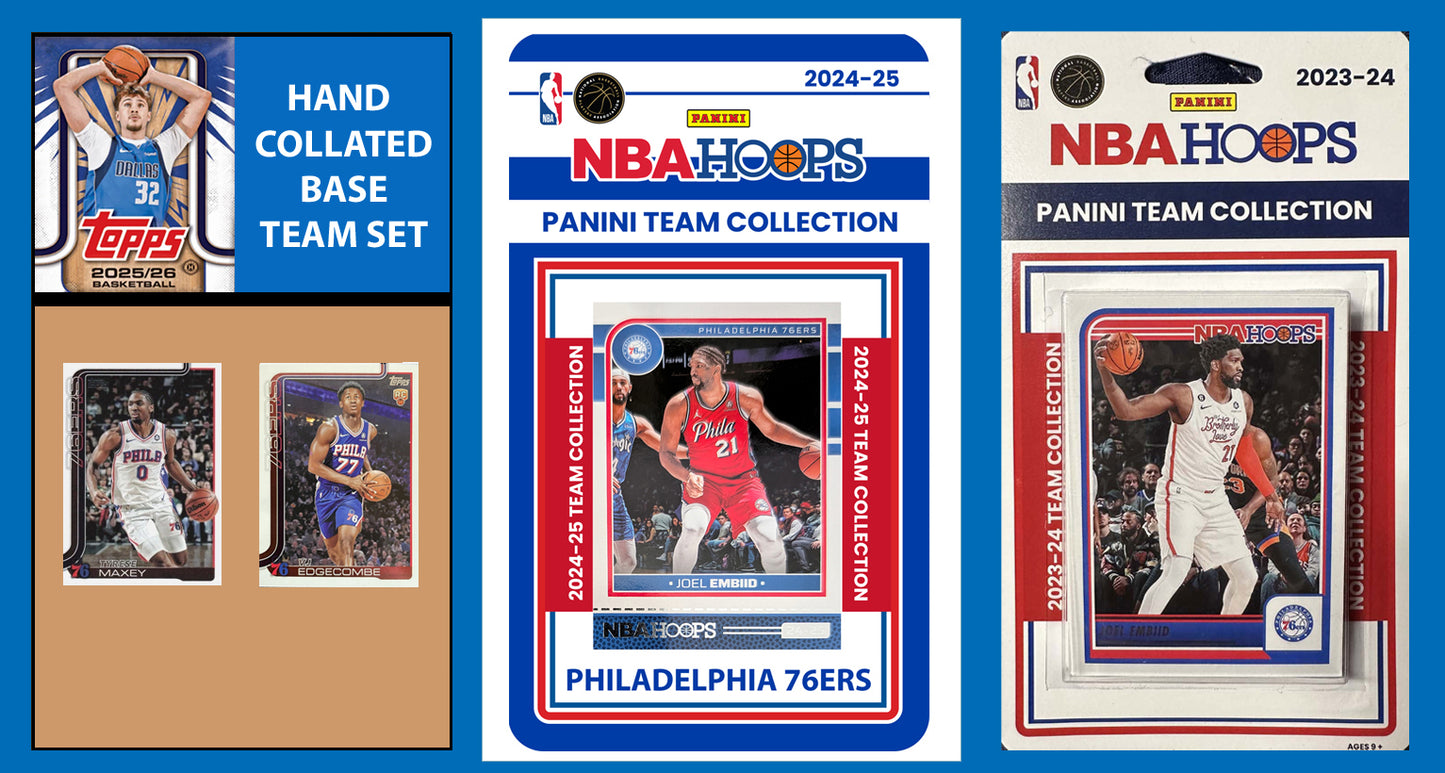 2025-26 2026 Topps Philadelphia 76ers NBA Team Set Edgecombe + 2024 2023 Hoops