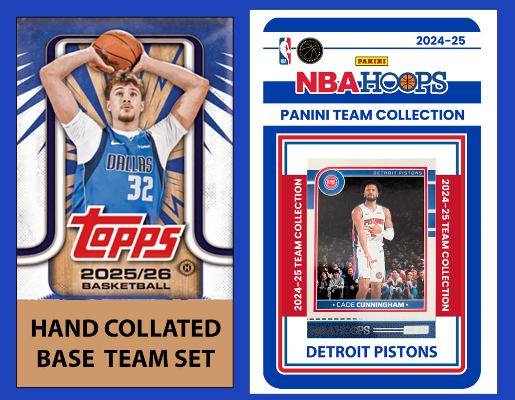 2025-26 2026 Topps Detroit Pistons NBA Team Set + 2024 Panini Hoops Cade Cunningham