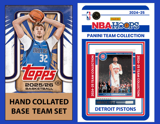 2025-26 2026 Topps Detroit Pistons NBA Team Set + 2024 Panini Hoops Cade Cunningham