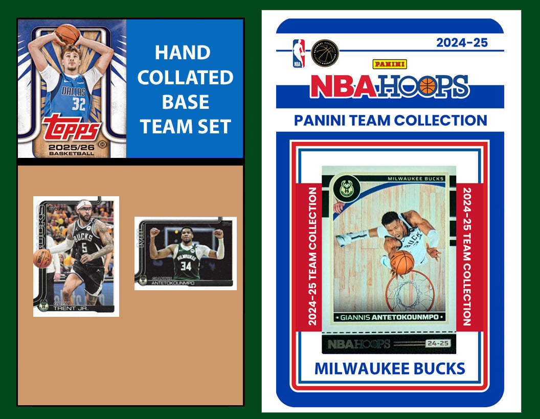 2025-26 2026 Topps Milwaukee Bucks NBA Team Set + 2024 Panini Hoops Giannis
