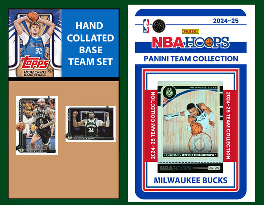 2025-26 2026 Topps Milwaukee Bucks NBA Team Set + 2024 Panini Hoops Giannis