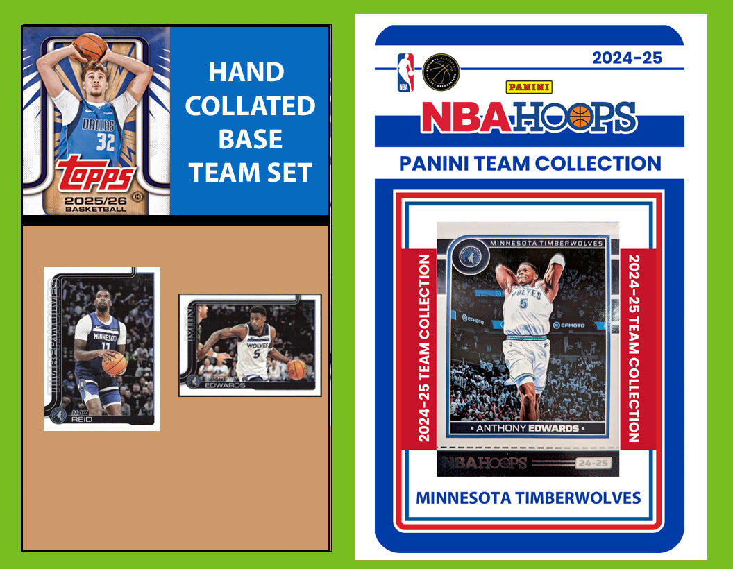 2025-26 2026 Topps Minnesota Timberwolves NBA Team Set + 2024 Panini Hoops Anthony Edwards
