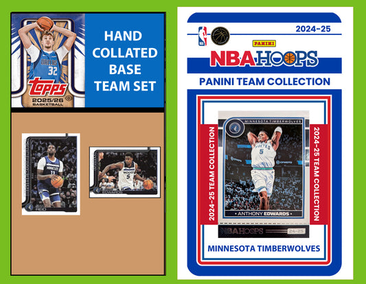 2025-26 2026 Topps Minnesota Timberwolves NBA Team Set + 2024 Panini Hoops Anthony Edwards