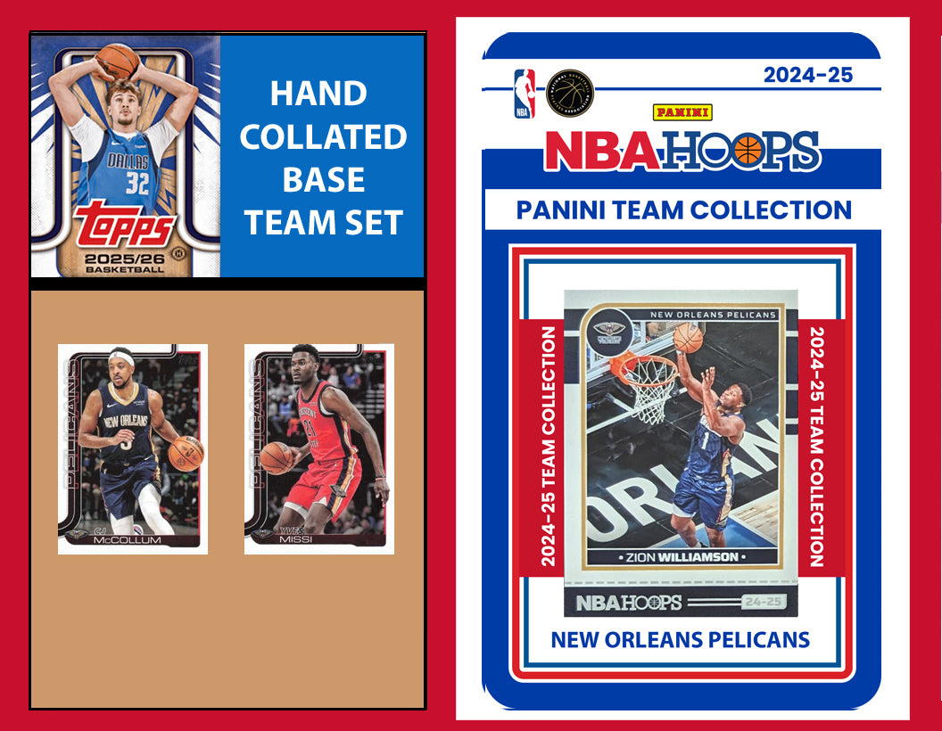 2025-26 2026 Topps New Orleans Pelicans NBA Team Set + 2024 Panini Hoops Fears RC