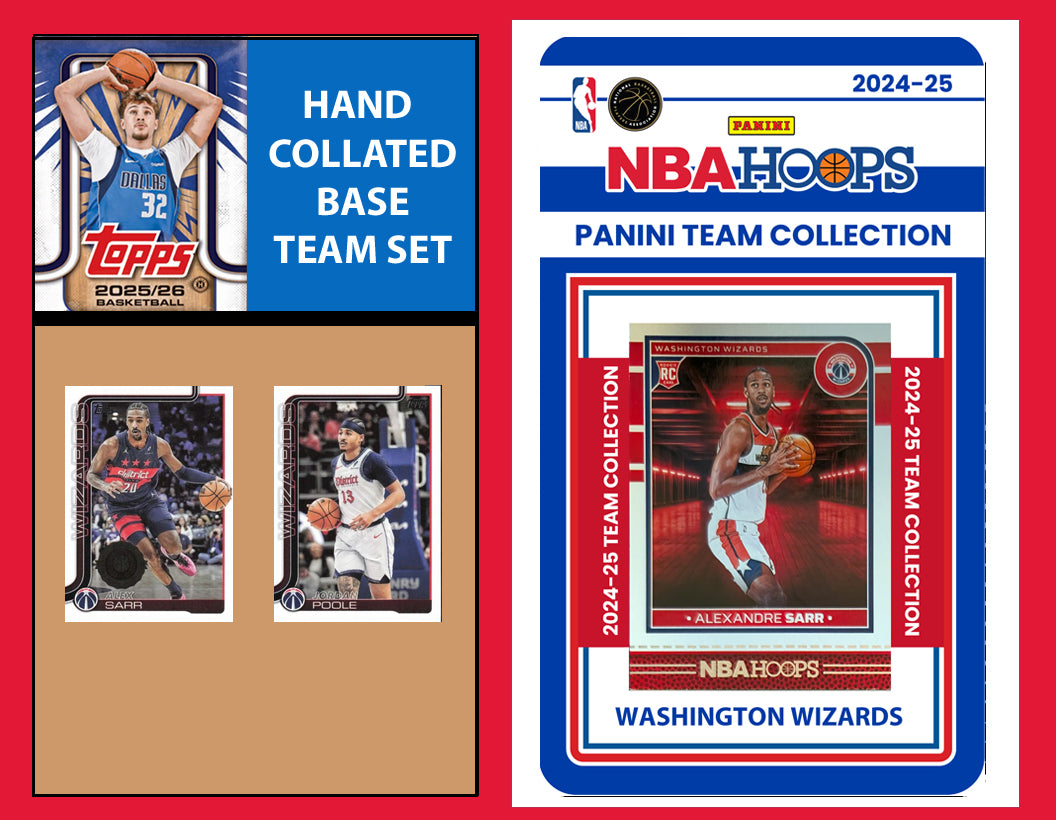 2025-26 2026 Topps Washington Wizards NBA Team Set + 2024 Panini Hoops Sarr
