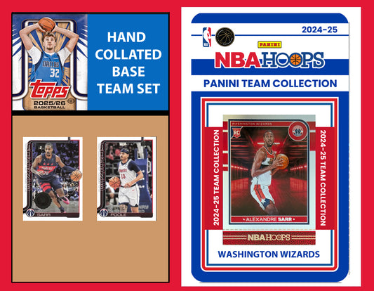 2025-26 2026 Topps Washington Wizards NBA Team Set + 2024 Panini Hoops Sarr