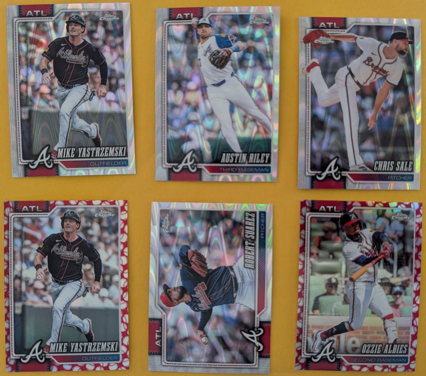 2026 Topps Chrome Atlanta Braves Ray Wave Seams Riley Sale Yastrzemski Albies