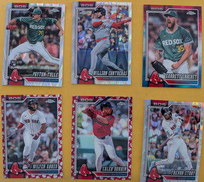 2026 Topps Chrome Boston Red Sox Ray Wave Red White Blue Seams Durbin Crochet