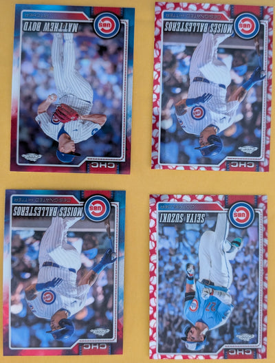 2026 Topps Chrome Chicago Cubs Red White Blue Seams Boyd Ballesteros Suzuki