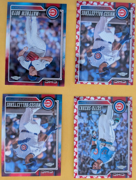 2026 Topps Chrome Chicago Cubs Red White Blue Seams Boyd Ballesteros Suzuki