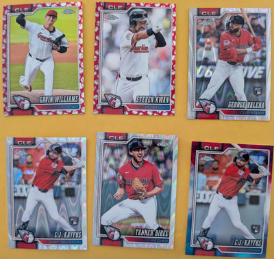 2026 Topps Chrome Cleveland Guardians Ray Wave Red White Blue Seams Kayfus