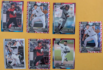 2026 Topps Chrome Chicago White Sox Ray Wave Red White Blue Seams Teel Meidroth