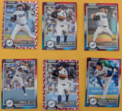 2026 Topps Chrome Los Angeles Dodgers Ray Wave Red White Blue Seams Betts