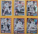 2026 Topps Chrome New York Yankees Ray Wave Red White Blue Seams Bellinger Cole