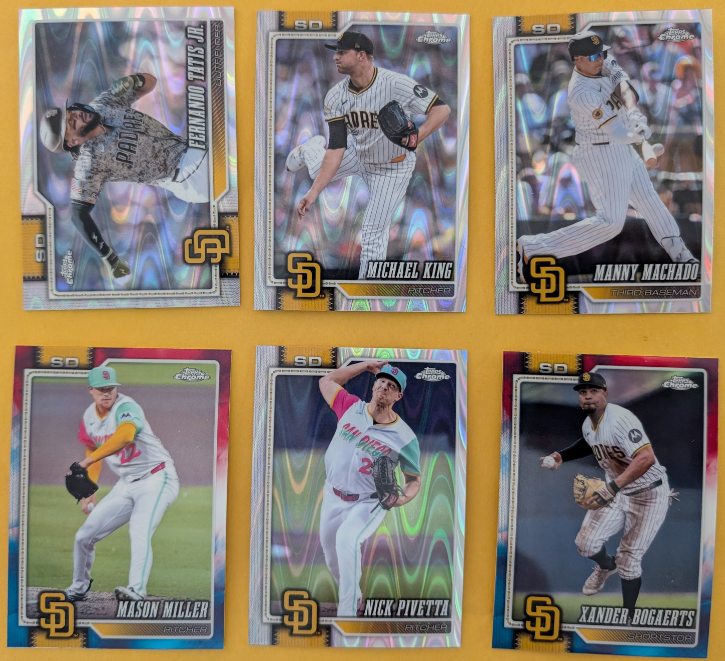2026 Topps Chrome San Diego Padres Ray Wave Red White Blue Tatis Machado Miller