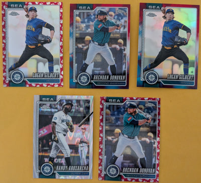 2026 Topps Chrome Seattle Mariners Ray Wave Red White Blue Seams Donovan Gilbert